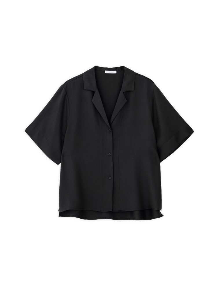 Philosophy black short-sleeve lyocell shirt