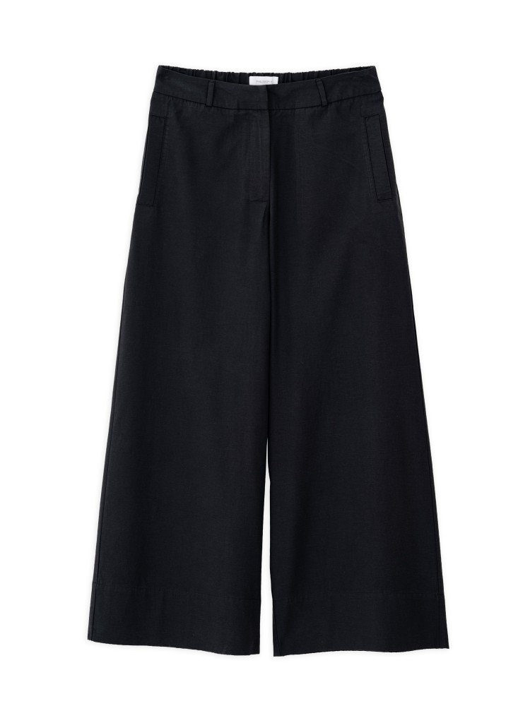 Philosophy off black cotton lyocell jupe culotte