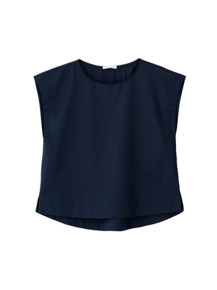 Philosophy dark blue poplin loose top