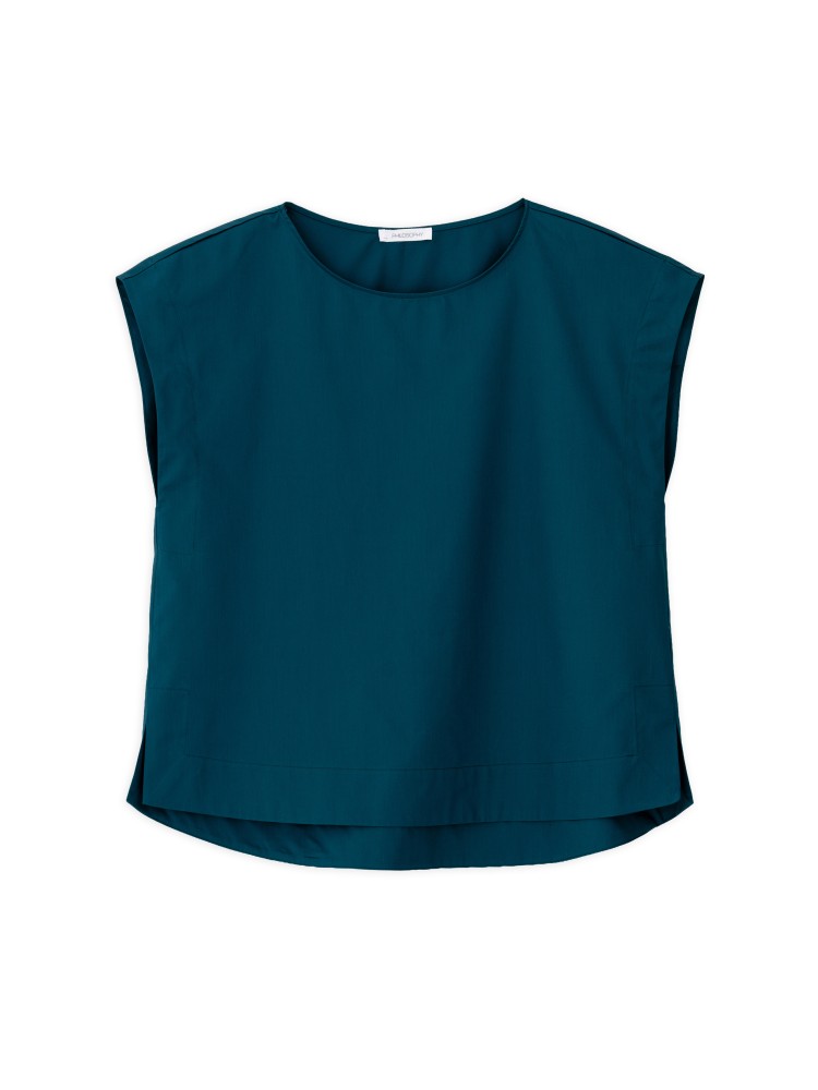 Philosophy dark emerald poplin loose top
