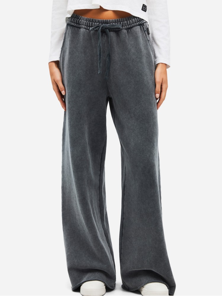 Dirty Laundry vintage grey wide leg παντελόνι φόρμα με ακατέργαστες λεπτομέρειες