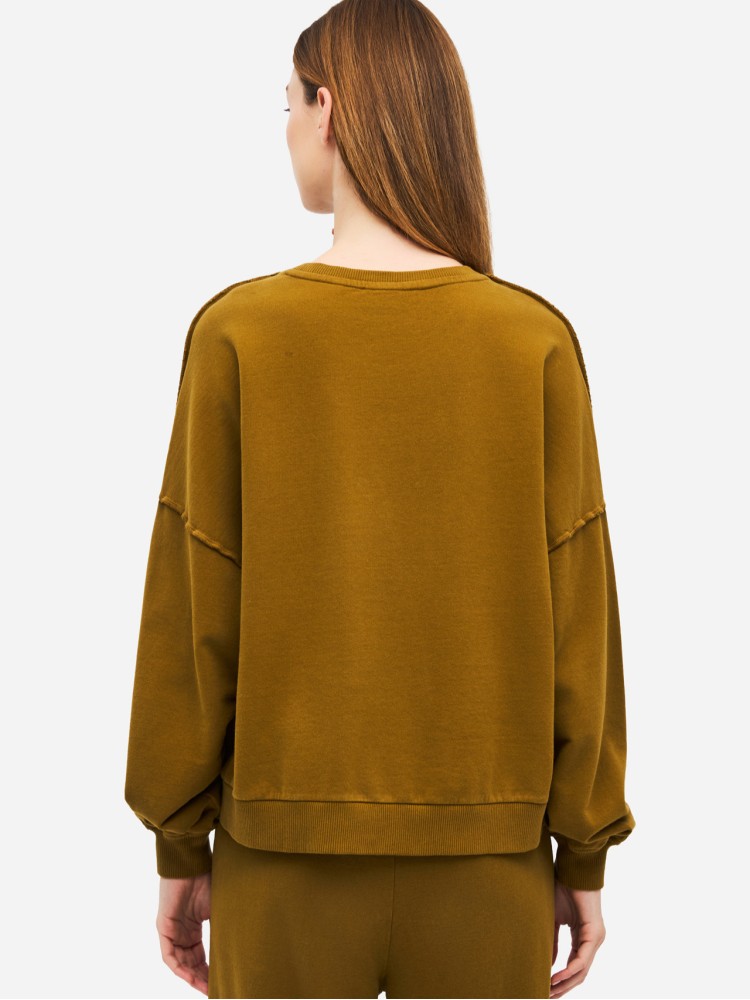 Dirty Laundry olive assymetric crewneck sweater
