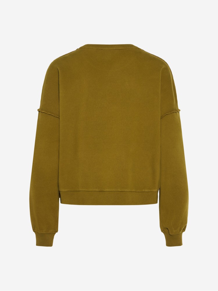 Dirty Laundry olive assymetric crewneck sweater