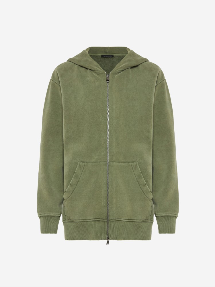 Dirty Laundry vintage khaki fullzip cardigan with raw destroys