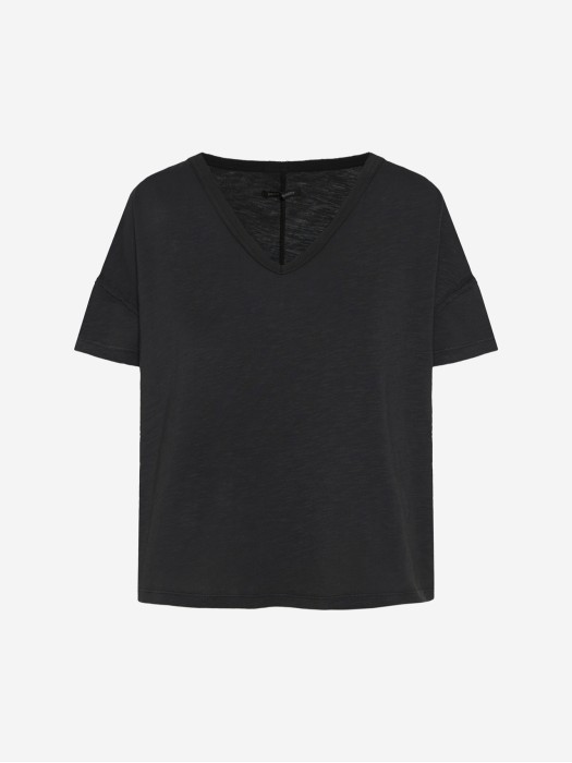 Dirty Laundry μαύρο oversized v-neck t-shirt