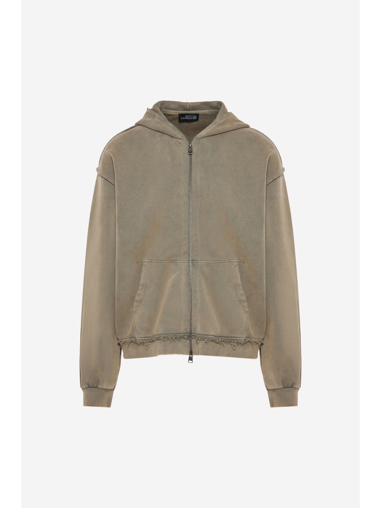 Dirty Laundry vintage rock oversized full zip ζακέτα με ακατέργαστες λεπτομέρειες