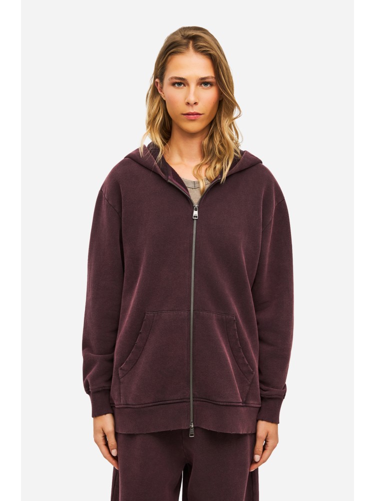 Dirty Laundry vintage cocoa fullzip cardigan with raw destroys