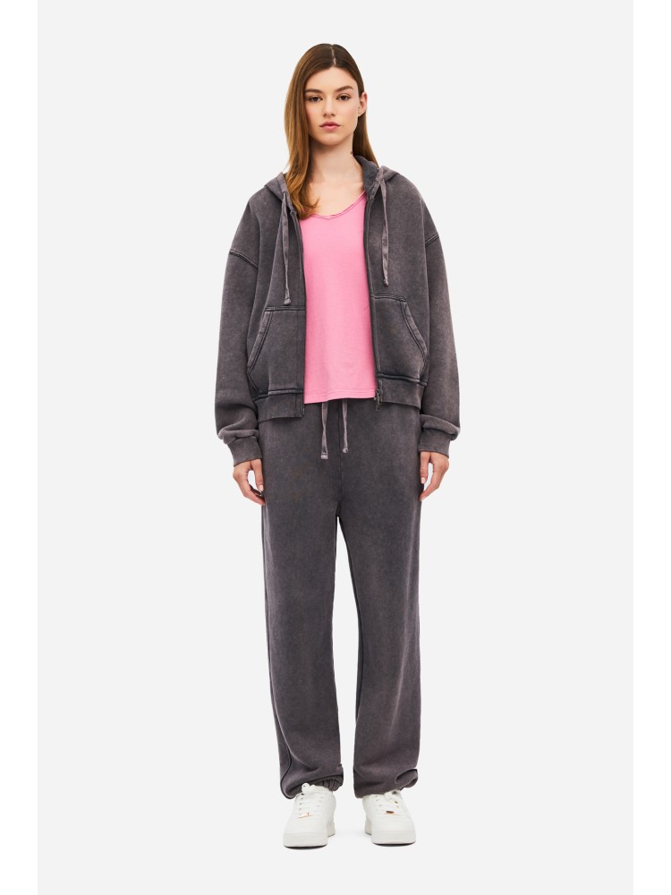 Dirty Laundry vintage grey cropped fullzip cardigan with seaming 