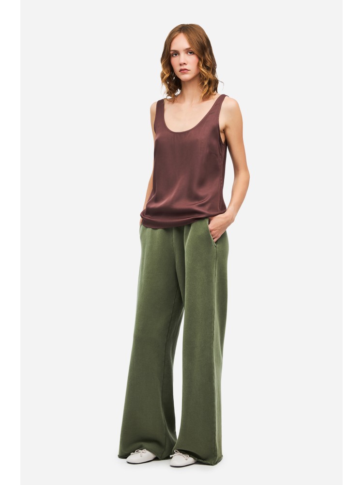 Dirty Laundry χακί wide leg παντελόνι φόρμα με ακατέργαστες λεπτομέρειες