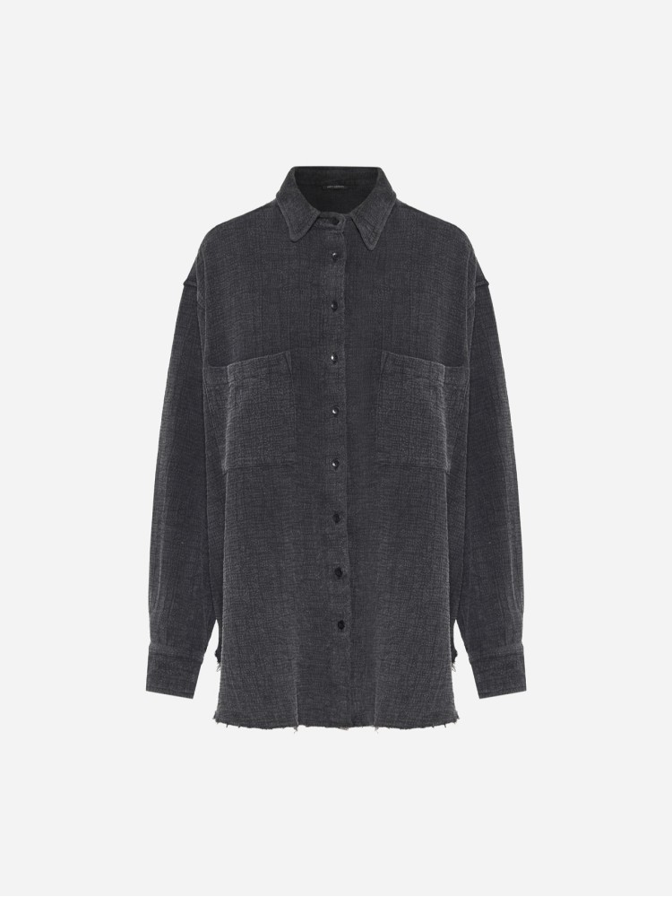 Dirty Laundry vintage black relaxed shirt with raw edges