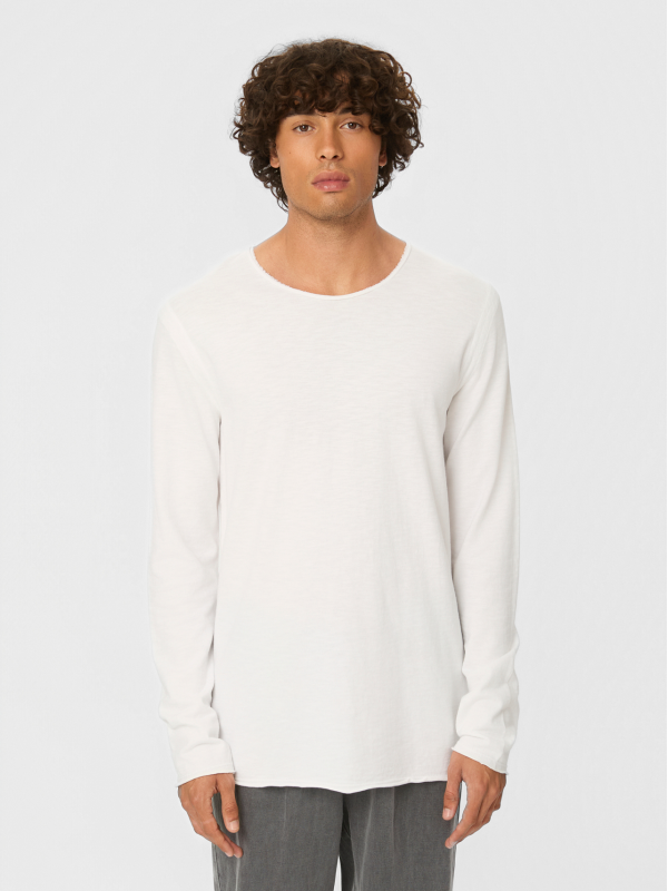 Dirty Laundry άσπρη μακρυμάνικη μπλούζα με ακατέργαστες λεπτομέρειες