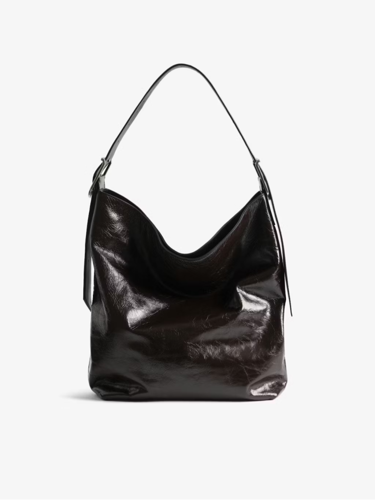Zadig&Voltaire brownie Jane hobo vintage patent τσάντα