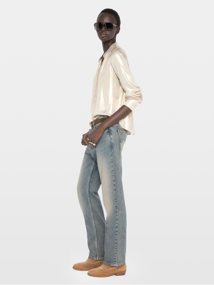 Zadig&Voltaire tink σατέν χρυσή μακρυμάνικη μπλούζα