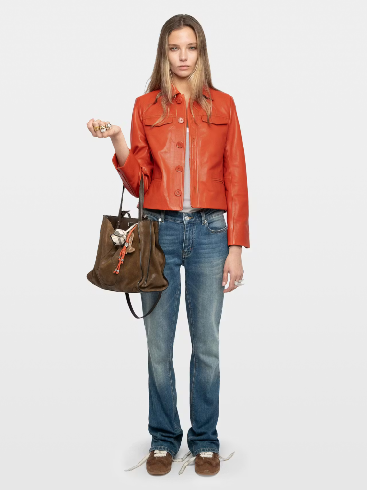 Zadig&Voltaire liam tangerine δερμάτινο jacket