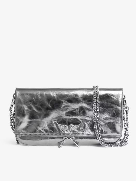 Zadig&Voltaire metallic rock vintage metal clutch