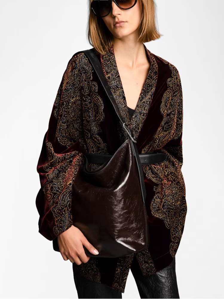 Zadig&Voltaire brownie Jane hobo vintage patent τσάντα