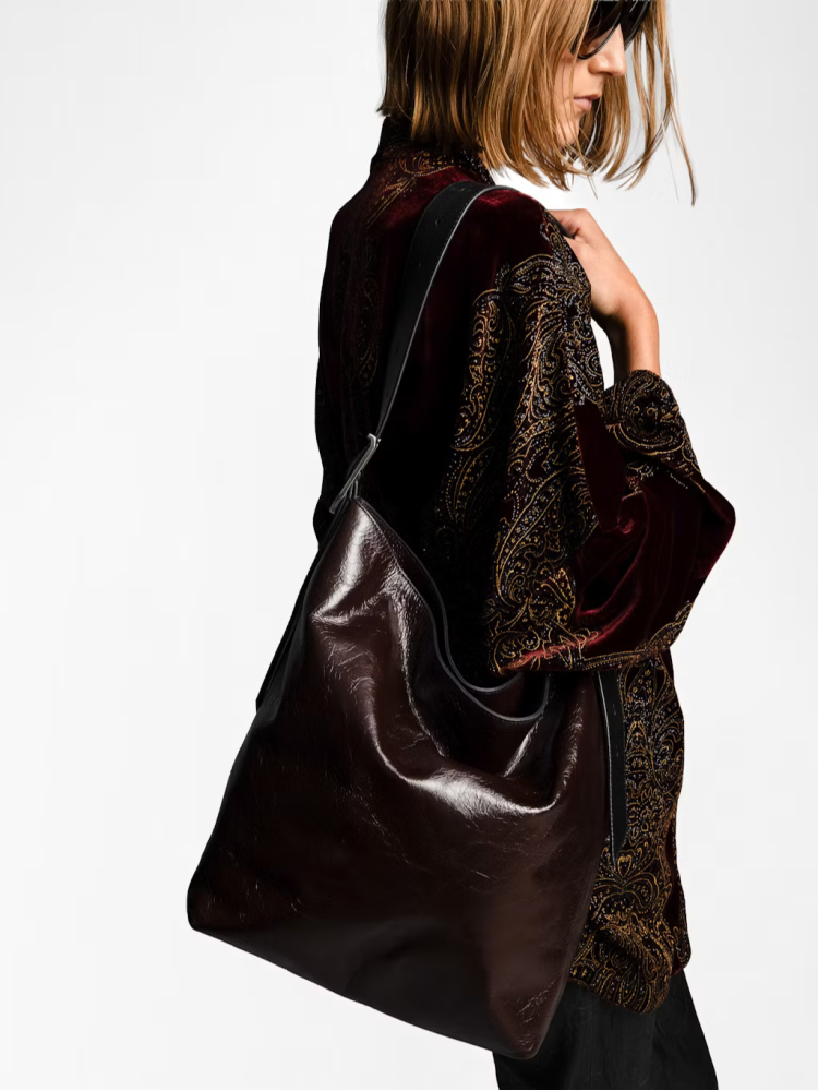 Zadig&Voltaire brownie Jane hobo vintage patent τσάντα