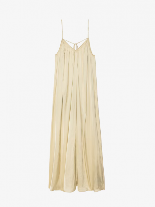 Zadig&Voltaire ristym blond μακρύ σατινέ φόρεμα