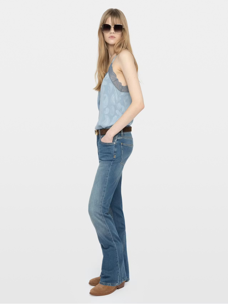 Zadig&Voltaire christy sky paisley jackuard silk camisole
