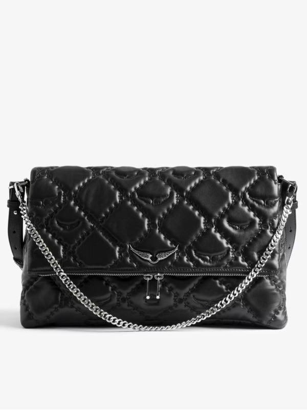 Zadig&Voltaire rocky black XL monogram quilted τσάντα