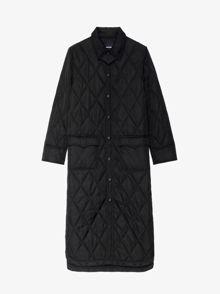 Zadig&Voltaire Kina μαύρο μακρύ καπιτονέ παρκά