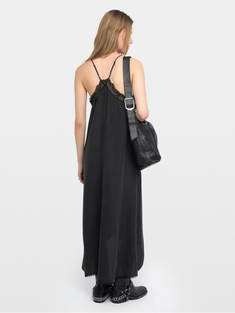 Zadig&Voltaire risty black silk midi dress