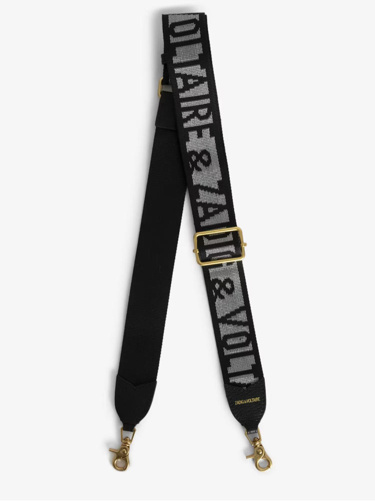 Zadig&Voltaire μαύρος glitter ιμάντας ώμου