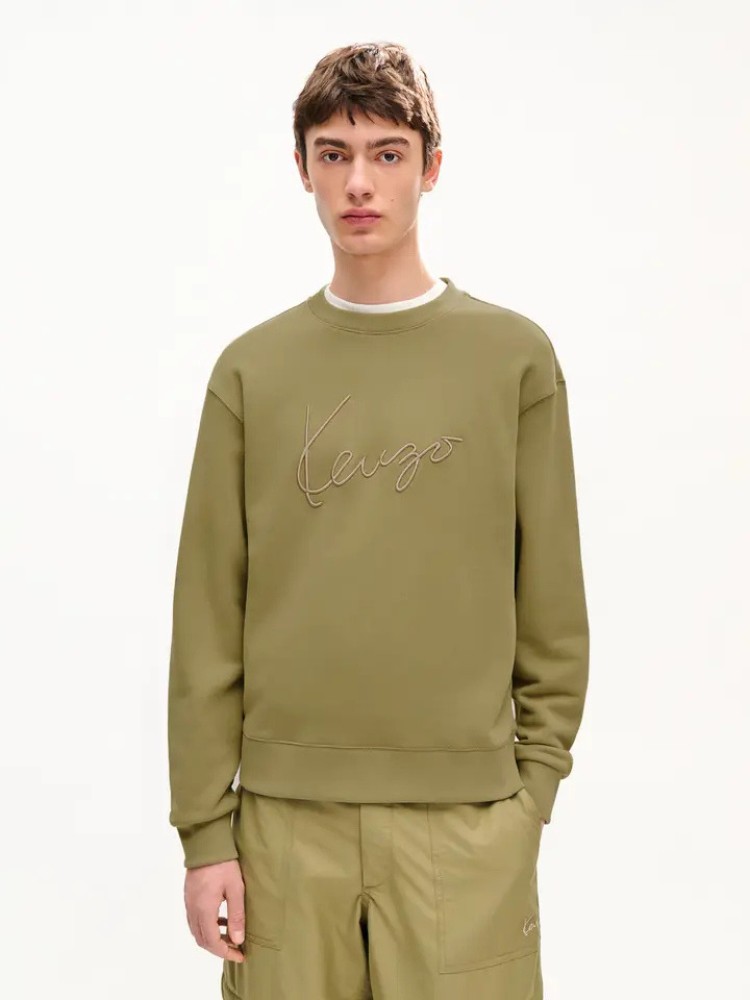 KENZO χακί 'KENZO Signature' φούτερ