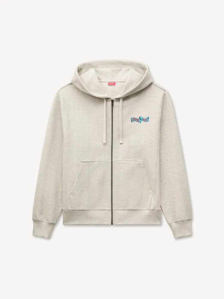 KENZO pale grey 'KENZO Jumping Tiger' ζακέτα φούτερ με κουκούλα