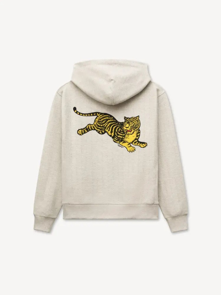 KENZO pale grey 'KENZO Jumping Tiger' ζακέτα φούτερ με κουκούλα
