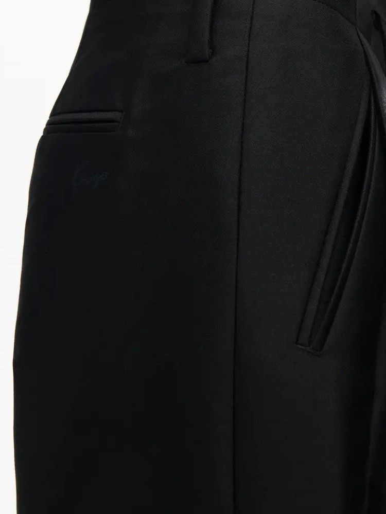 KENZO μαύρο tailored παντελόνι με πιέτες