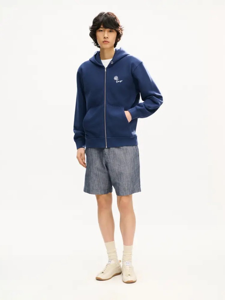 KENZO blue black 'KENZO Tulip' zip up hoodie