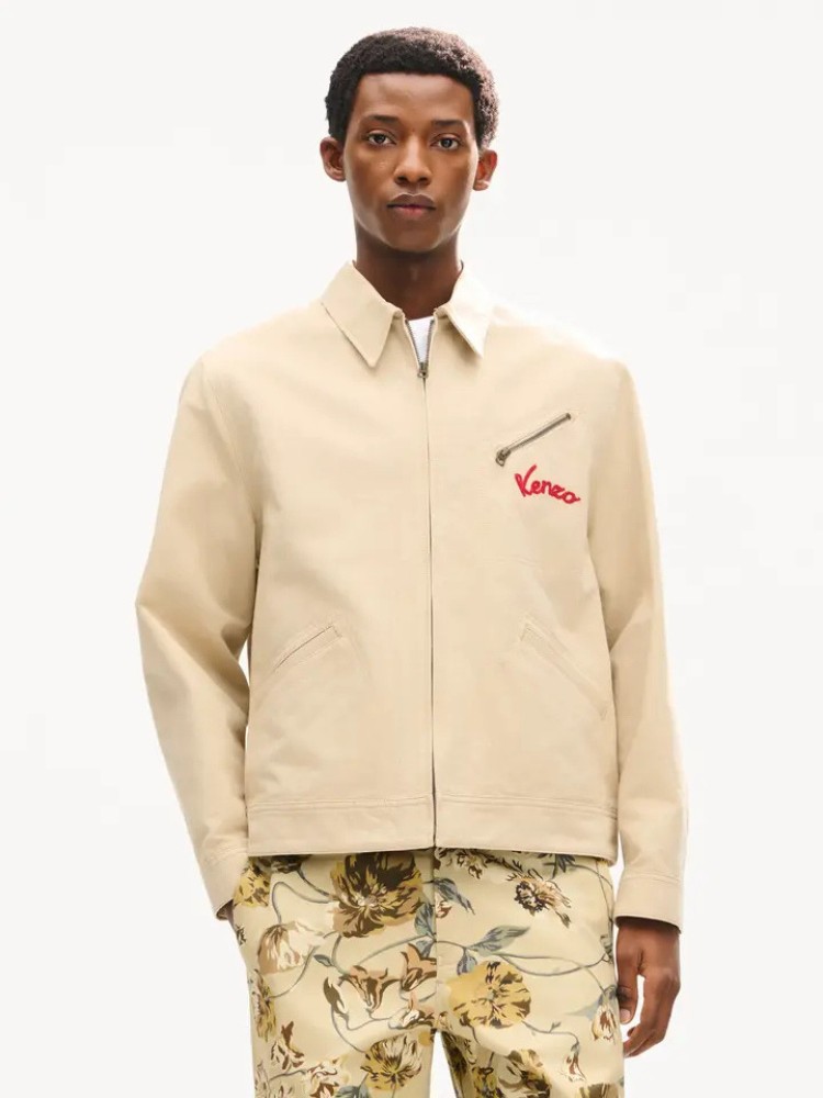 'KENZO Varsity' embroidered genderless workwear μπεζ πανωφόρι