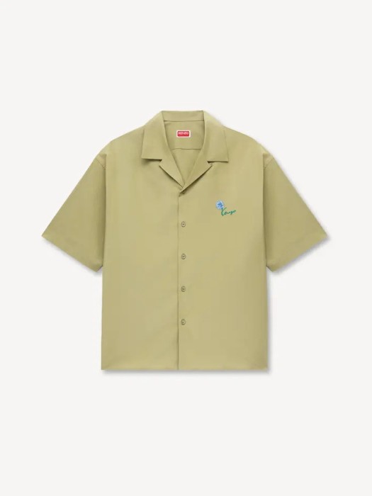 KENZO χακί 'KENZO Tulip' hawaiian κοντομάνικο πουκάμισο από ποπλίνα