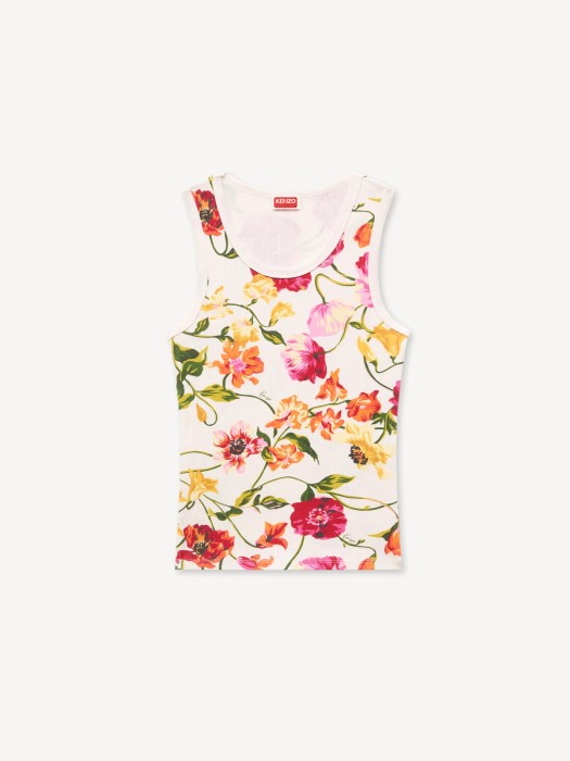 KENZO ecru 'KENZO Wildflower' skinny tank top