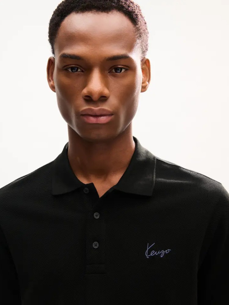 KENZO μαύρο 'KENZO Signature' slim polo