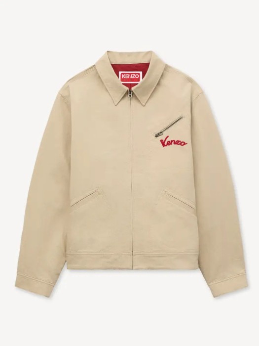 'KENZO Varsity' embroidered genderless workwear μπεζ πανωφόρι