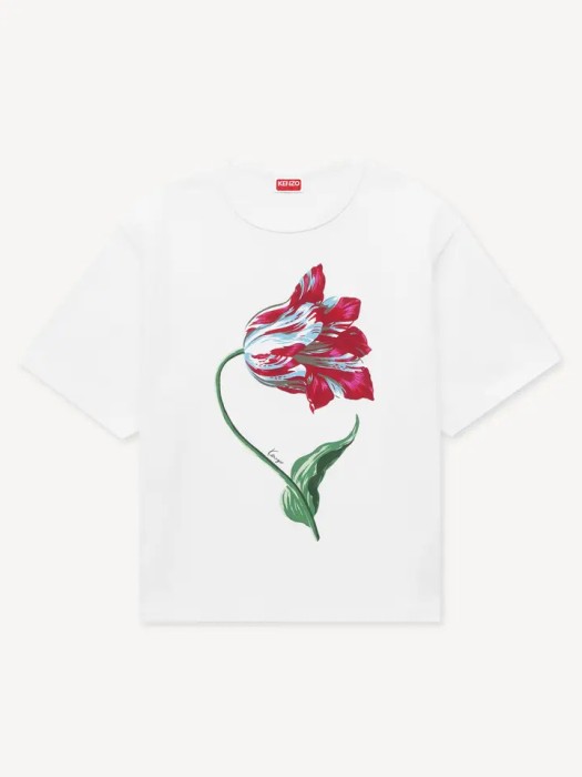 KENZO off white 'KENZO Tulip' loose t-shirt