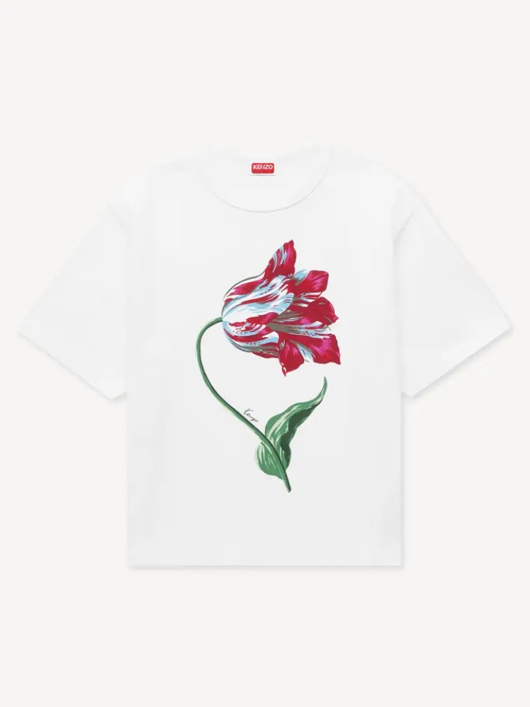 KENZO off white 'KENZO Tulip' loose t-shirt