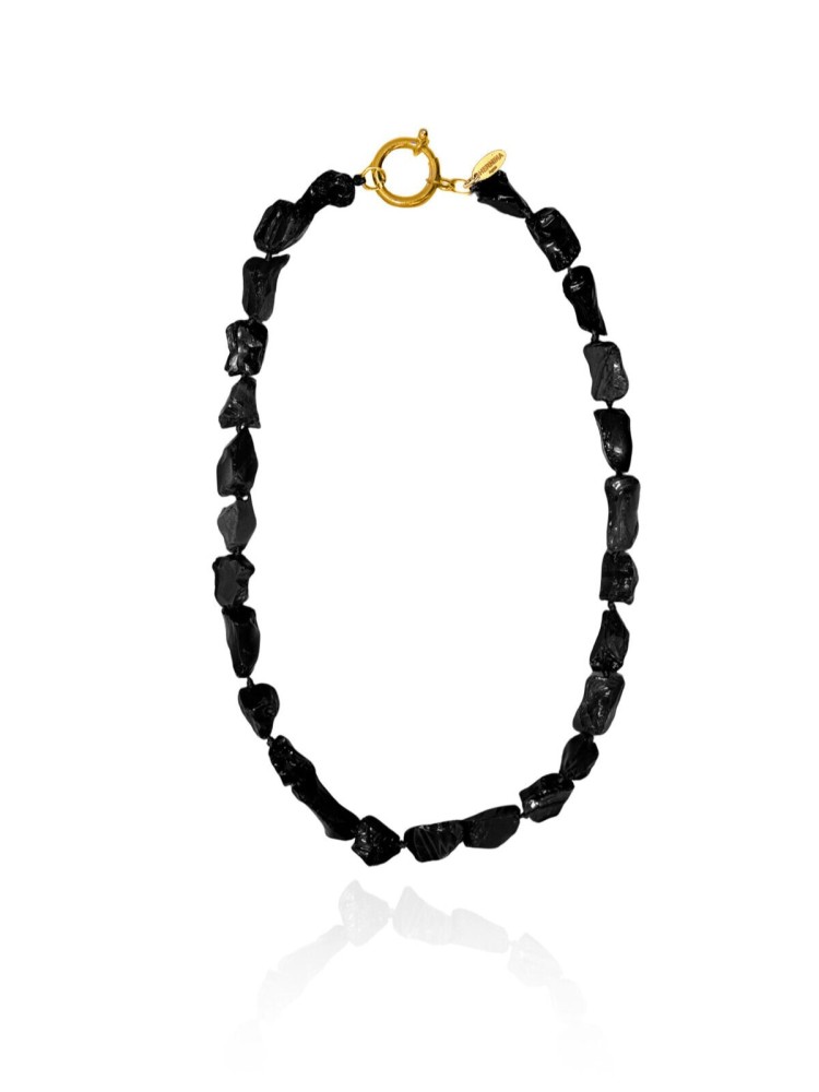 Hermina black rock necklace