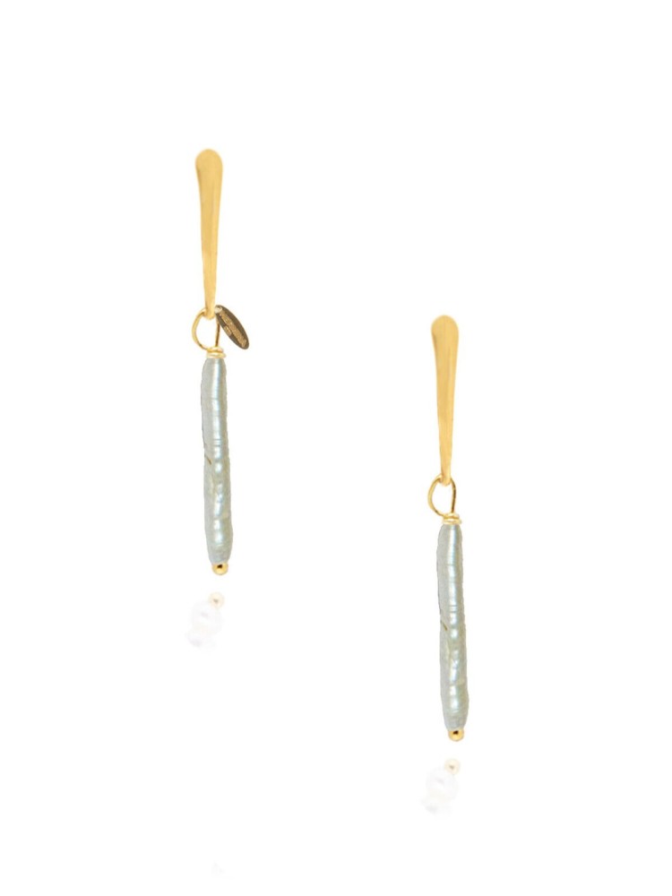 Hermina neria pearl ζευγάρι hoops