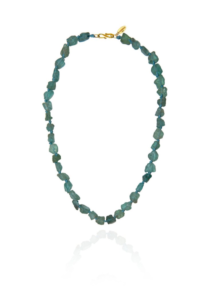Hermina teal pebble κολιέ