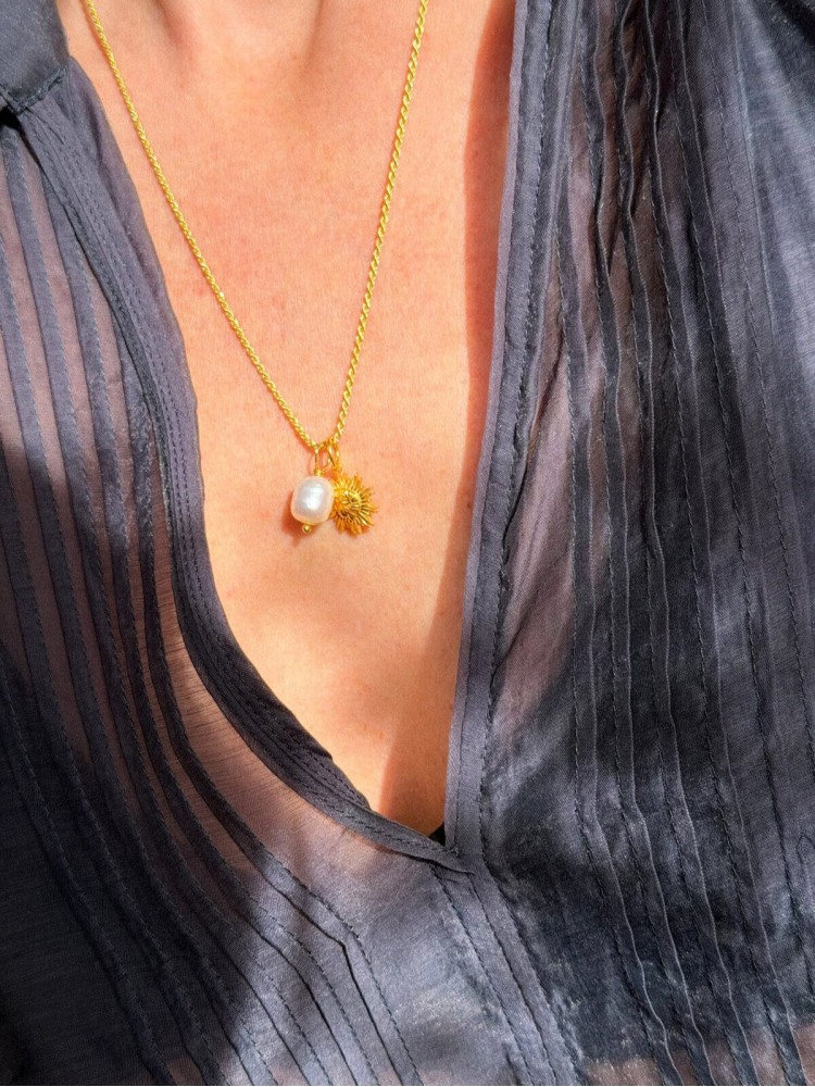 Hermina sun in the cloud cord necklace