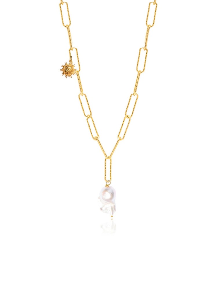 Hermina sun mini clip on lost sea diamond cut necklace