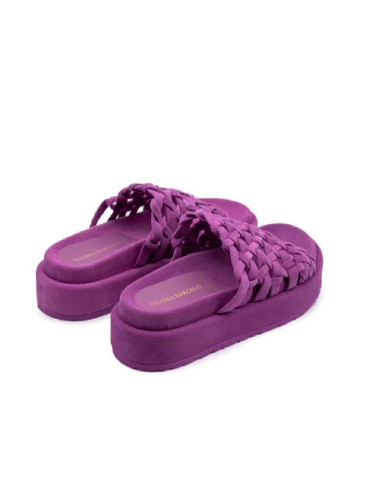 Paloma Barcelo magenta Nadira platform braided upper sandals