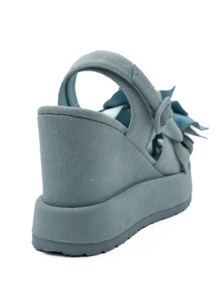 Paloma Barcelo rita suede sky blue platform wedge sandal