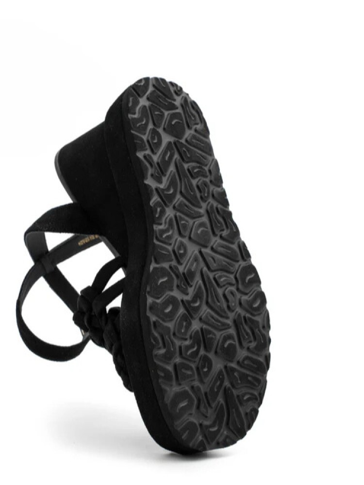 Paloma Barcelo black Ulla suede wedge sandals 