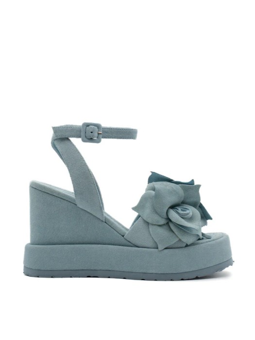 Paloma Barcelo rita suede sky blue platform wedge sandal