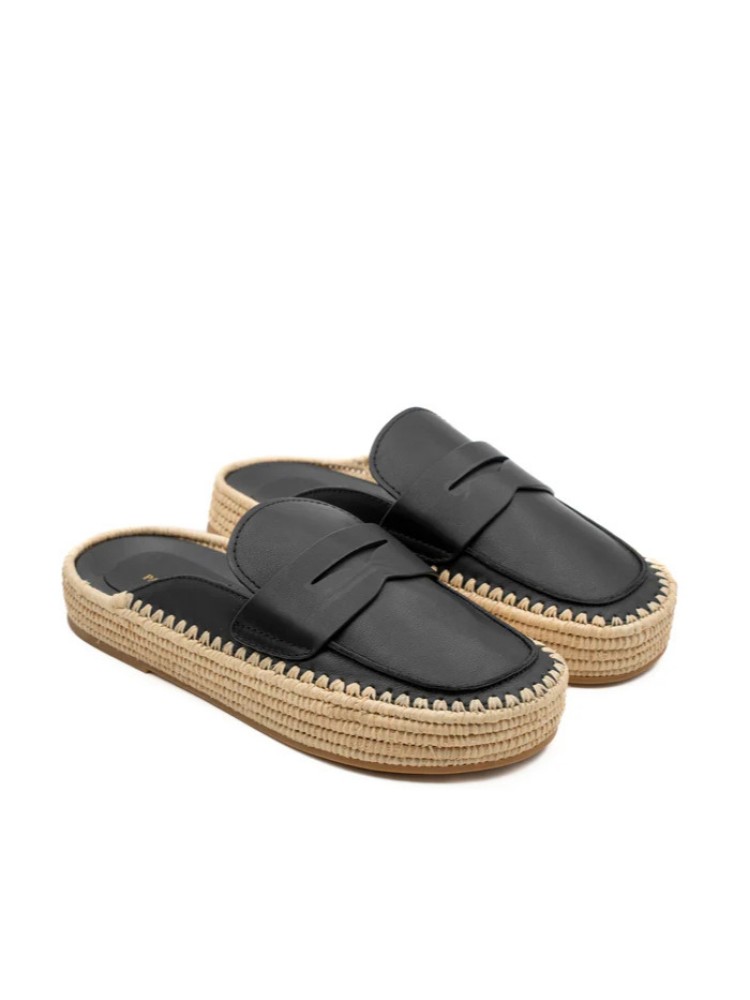 Paloma Barcelo black Belinda calidis leather loafers