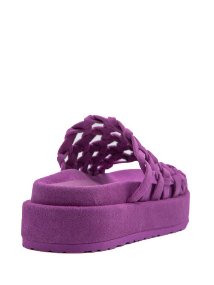Paloma Barcelo magenta Nadira platform braided upper sandals